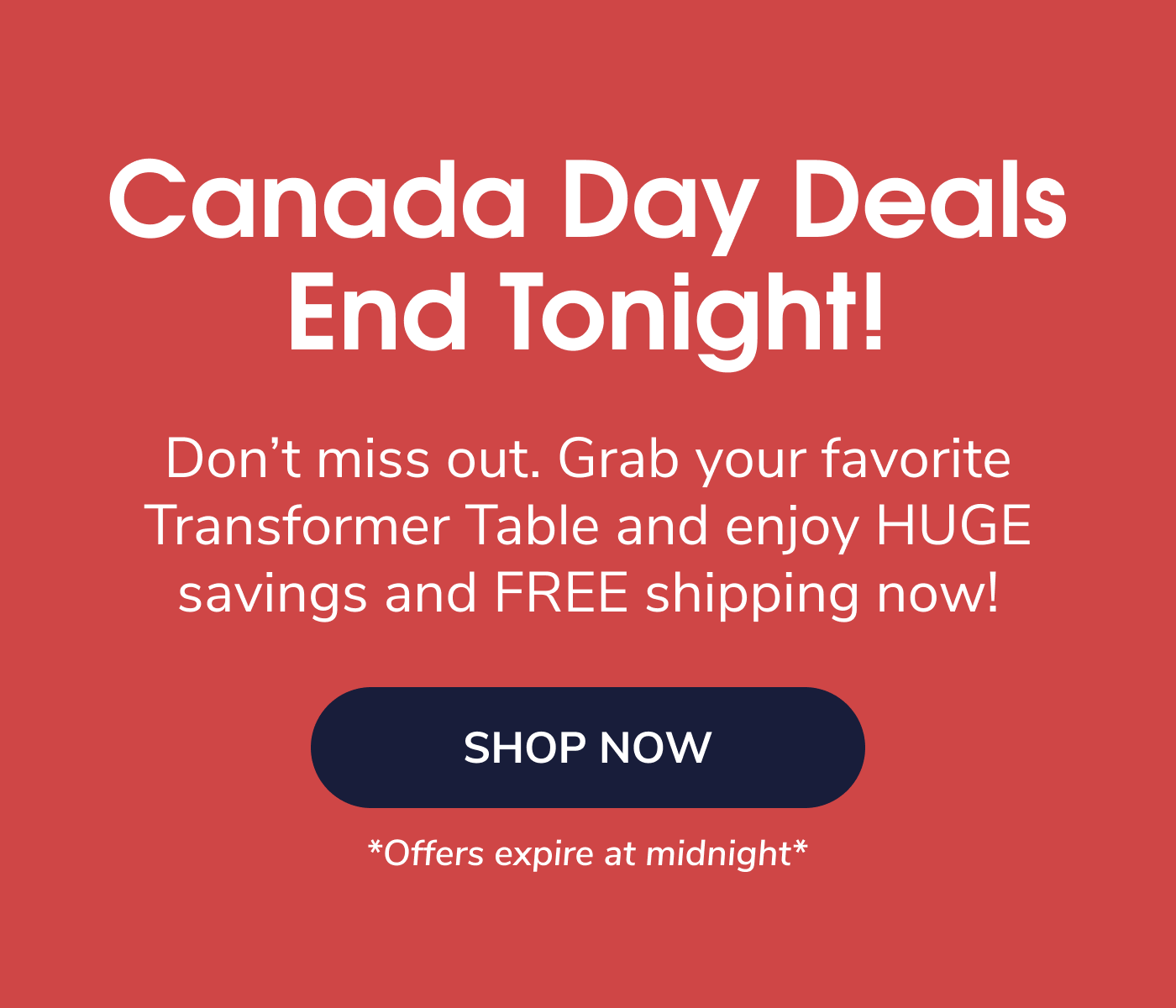 Sale Ends Tonight!