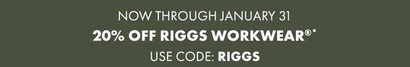 Now Through January 31 20% Off discount code Workwear®* USE CODE: discount code