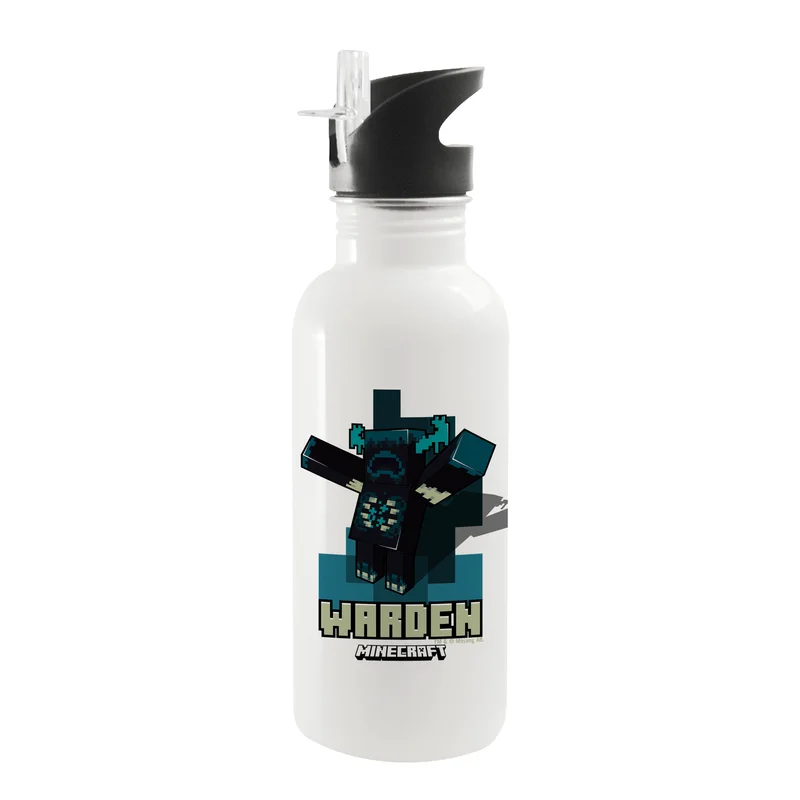 Image of Minecraft Warden 20 oz Screw Top Water Bottle with Straw