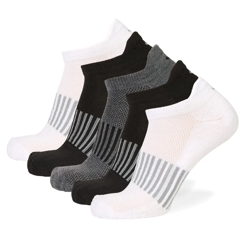 Image of J's Athletic No Show 5 Pack - Black/White/Grey