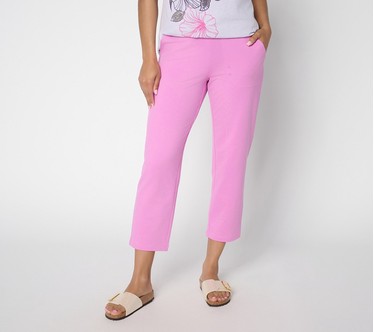 Denim & Co. EasyWear French Terry Straight Leg Crop Pants