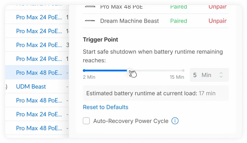 Battery Threshold