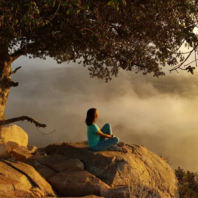A woman overlooking a valley