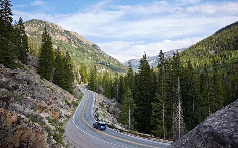 A view of a road on a mountain-side