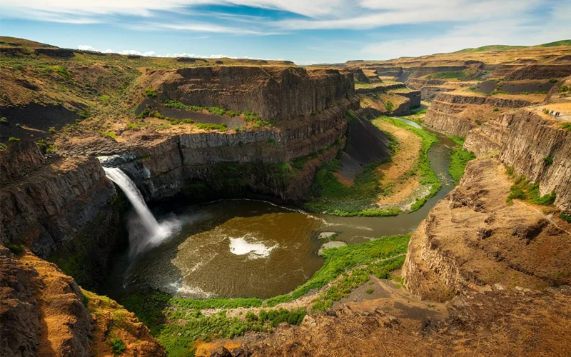A view of a waterfall