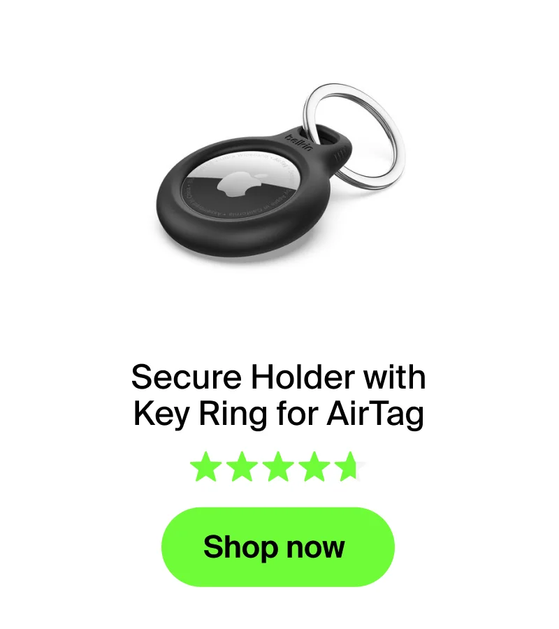 Secure Holder with Key Ring for AirTag