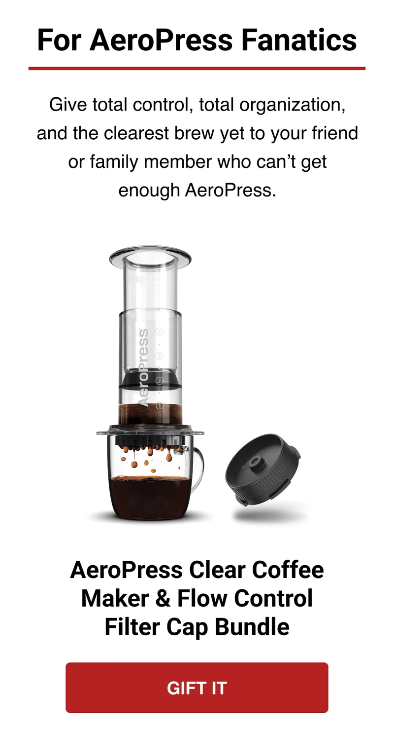 AeroPress Clear Coffee Maker & Flow Control Filter Cap Bundle