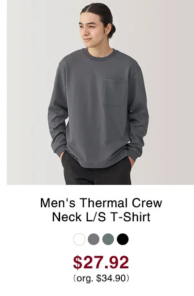 Shop Men's Thermal Crew Neck L/S T-Shirt