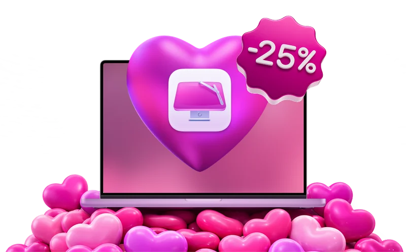 Valentine offer — 25% OFF CleanMyMac