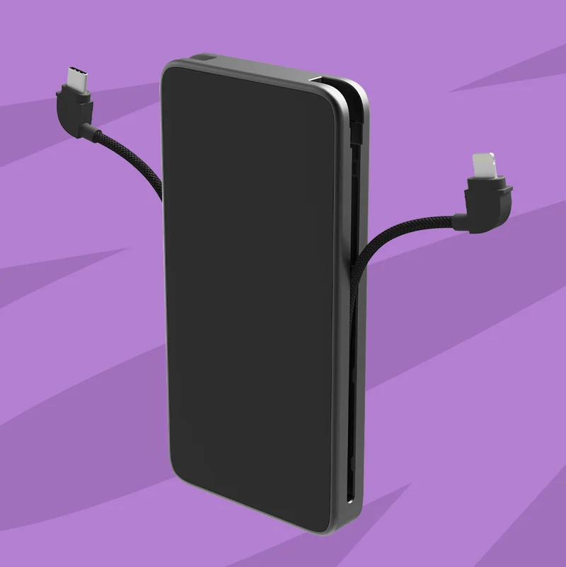 mophie Powerstation Plus with integrated Lightning and USBC cables