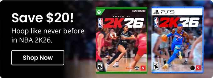 Save $20! | Hoop like never before in NBA 2K26. | Shop Now
