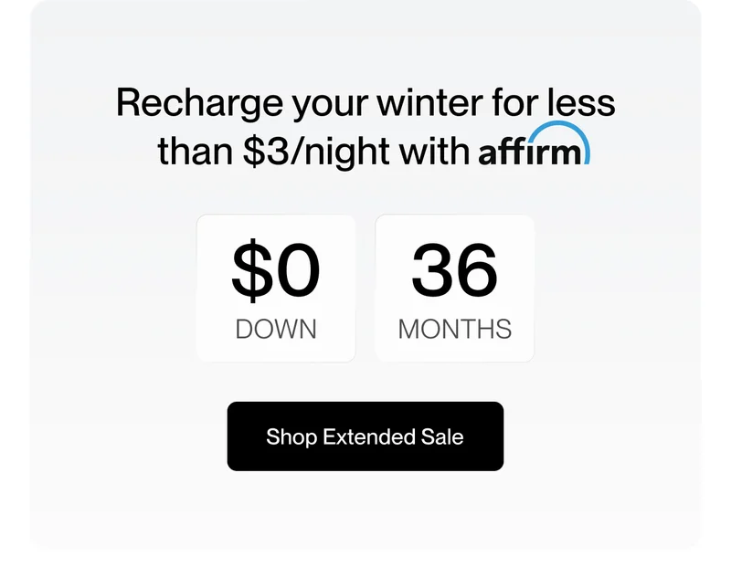 Recharge your winter for less than $3/night with affirm