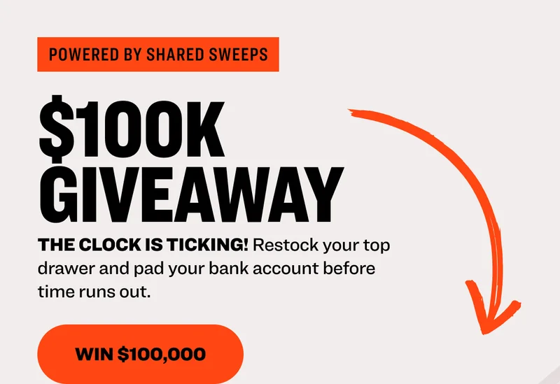 Powered by shared sweeps $100,000 giveaway Better boxer briefs on your butt and bigger bucks on your bank balance!&nbsp; Win $100,000