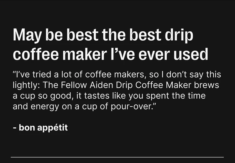 May be the best drip coffee maker I've ever used - bon appetit