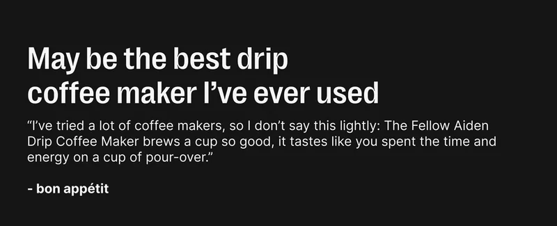 May be the best drip coffee maker I've ever used - bon appetit