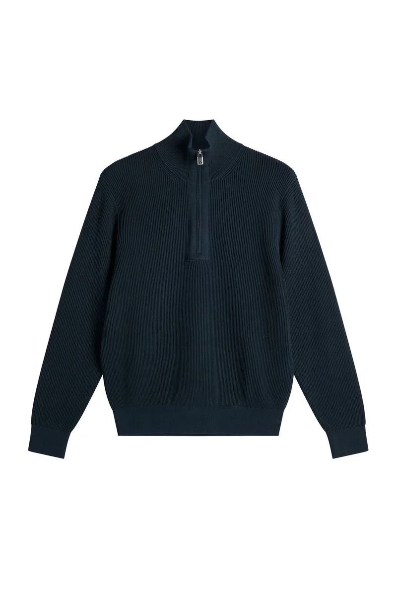 Image of Alex Half Zip Knitted Sweater / JL Navy
