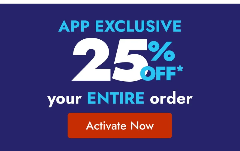 25% off your entire order in app