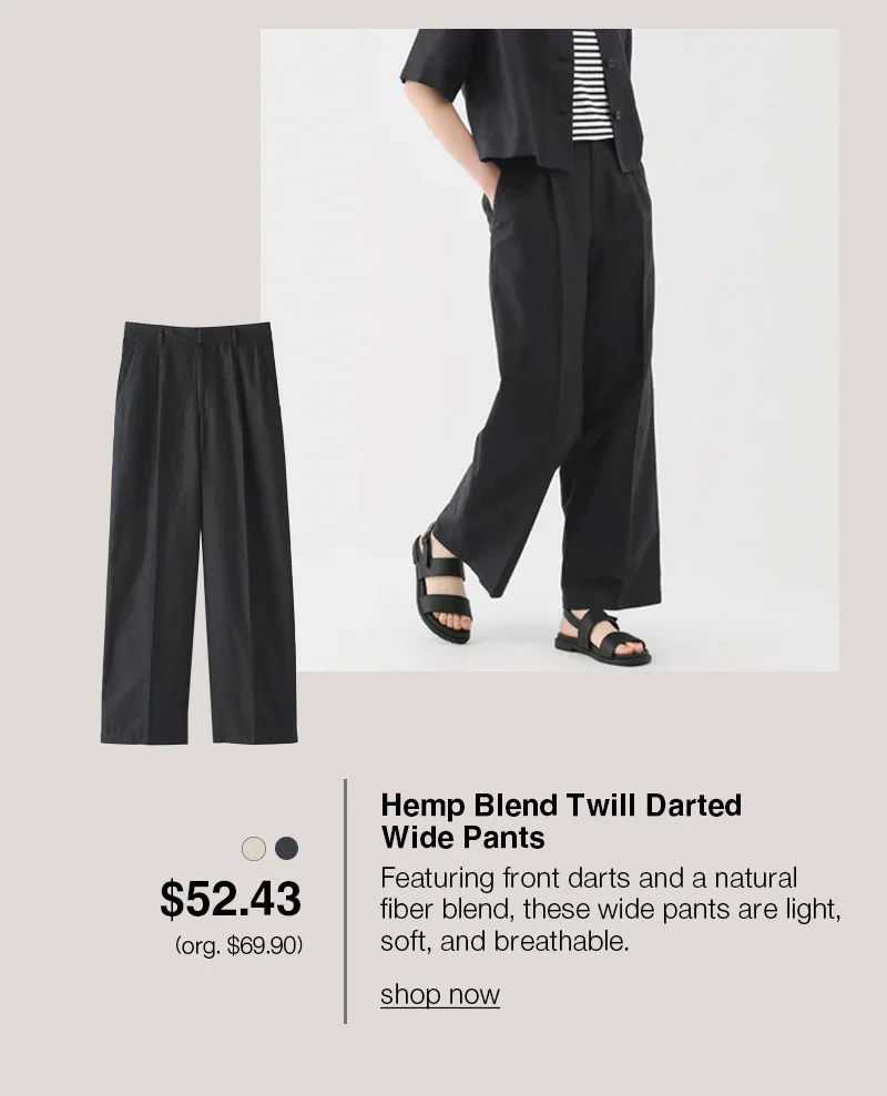 Shop Women's Hemp Blend Twill Darted Wide Pants