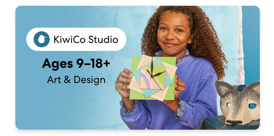 KiwiCo Studio for ages 9+ promoting art and design creativity