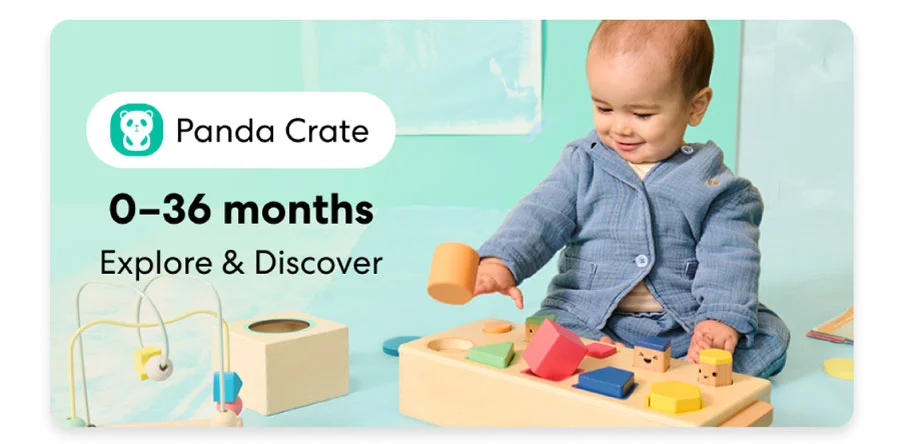 Panda Crate for ages 0-36 months focusing on early learning and discovery