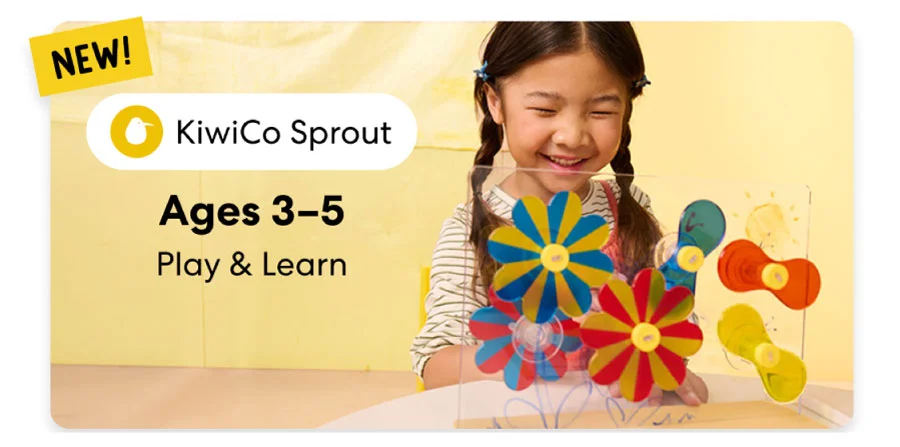 KiwiCo Sprout for ages 3-5 featuring hands-on play and learning