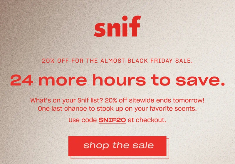 Get 20% off sitewide with code SNIF20 ↗