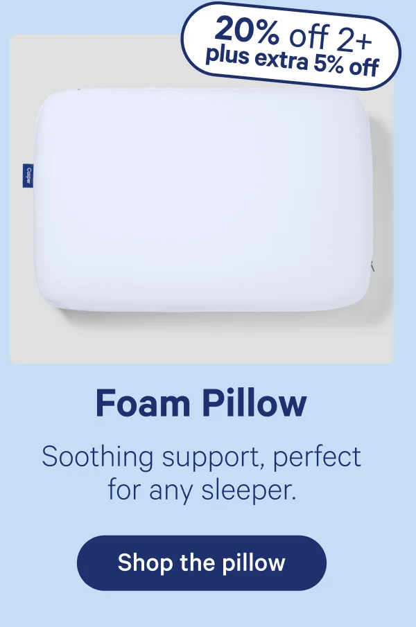 Foam Pillow; Soothing support, perfect for any sleeper.