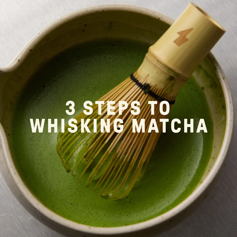 Whisking matcha