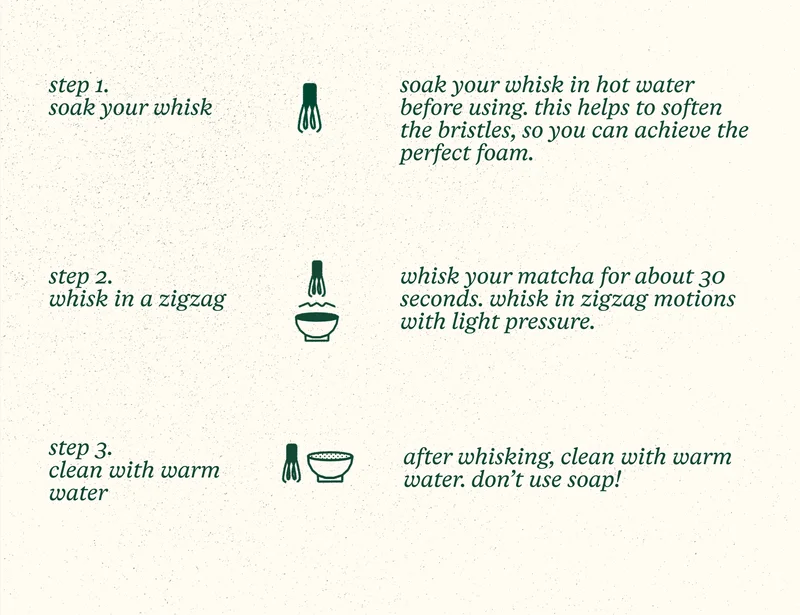 Whisking matcha