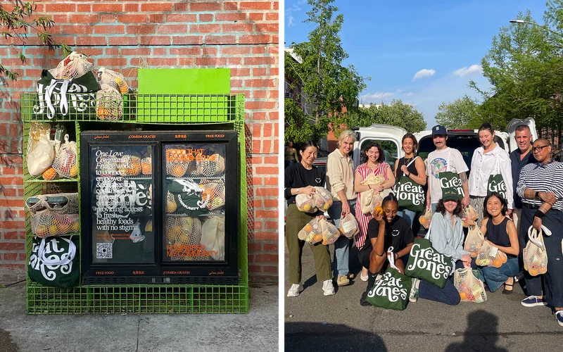 One Love Community Fridge with the Great Jones team