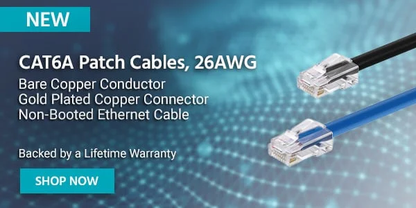 CAT6A Patch Cables, 26AWG Bare Copper Conductor | Gold Plated Copper Connector Non-Booted Ethernet Cable Backed by a Lifetime Warranty Shop Now