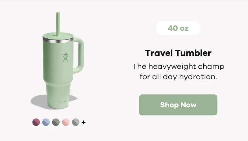 40 oz Travel Tumbler. The heavyweight champ for all day hydration. | Shop Now