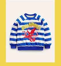 Logo Towelling Sweatshirt - Surf Blue/Ivory