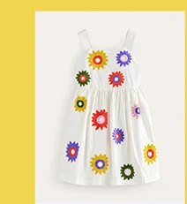 Textured Appliqué Dress - Ivory Flowers