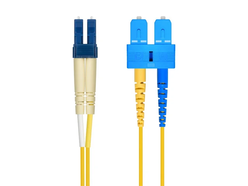 Monoprice Single-Mode Fiber Optic Cable - LC/SC, UL, 9/125 Type, Duplex, Yellow, 1m, Corning