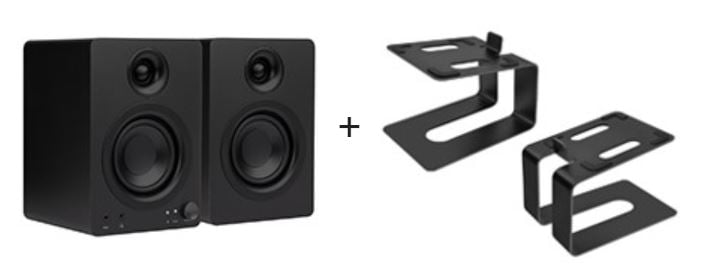 Desktop Speakers and Tilted Speaker Stands Risers