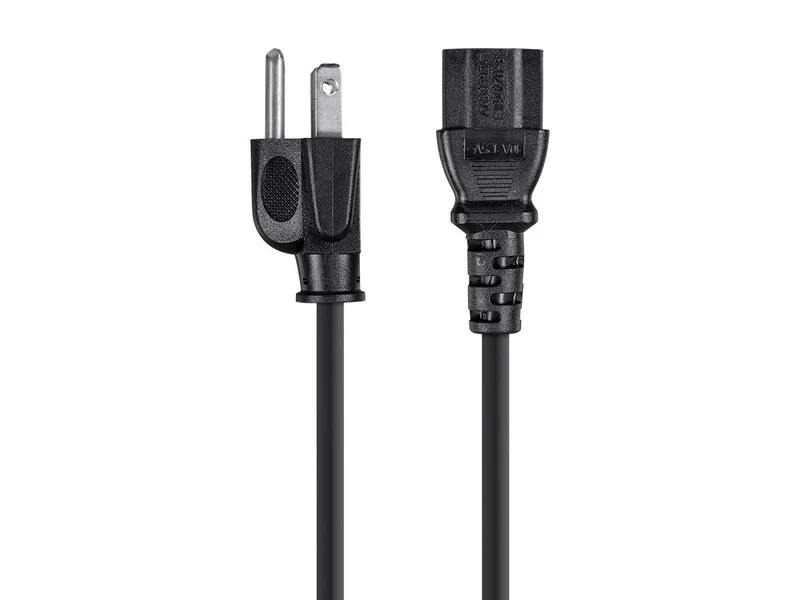 Monoprice Power Cord - NEMA 5-15P to IEC 60320 C13, 18AWG, 10A/1250W, 125V, 3-Prong, 10ft, Black