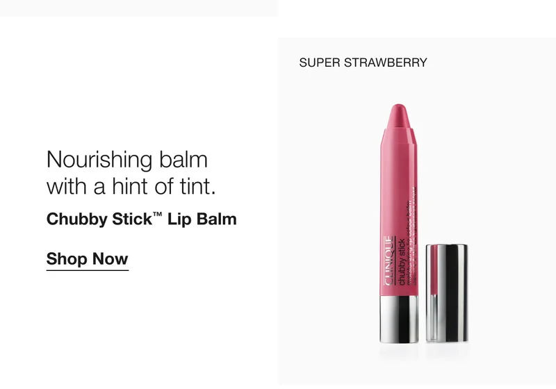 SUPER STRAWBERRY Nourishing balm with a hint of tint. Chubby Stick™ Lip Balm Shop Now