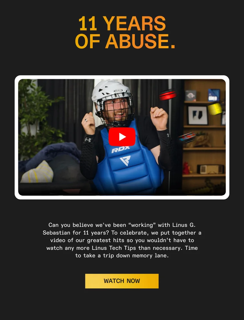 Click to watch us terrorize Linus G. Sebastian