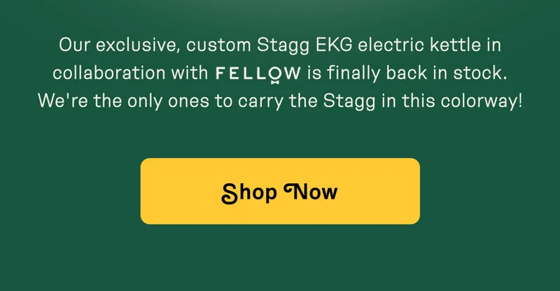 Our exclusive, custom Stagg EKG electric kettle in collaboration with FELLOW is finally back in stock.