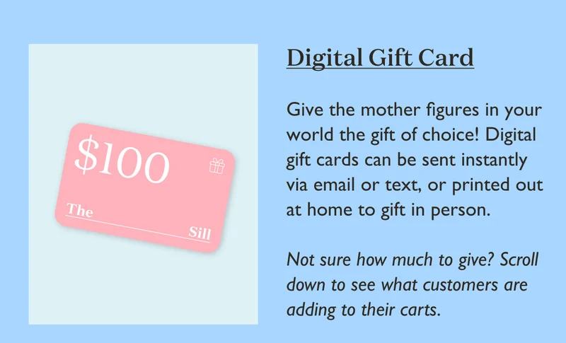 Digital Gift Card: Give the mother figures in your world the gift of choice!