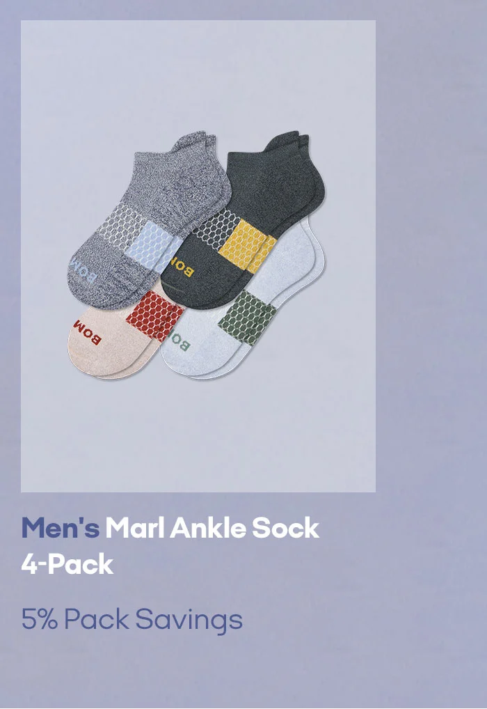 Men's Marl Ankle Sock 4-Pack 5% Pack Savings
