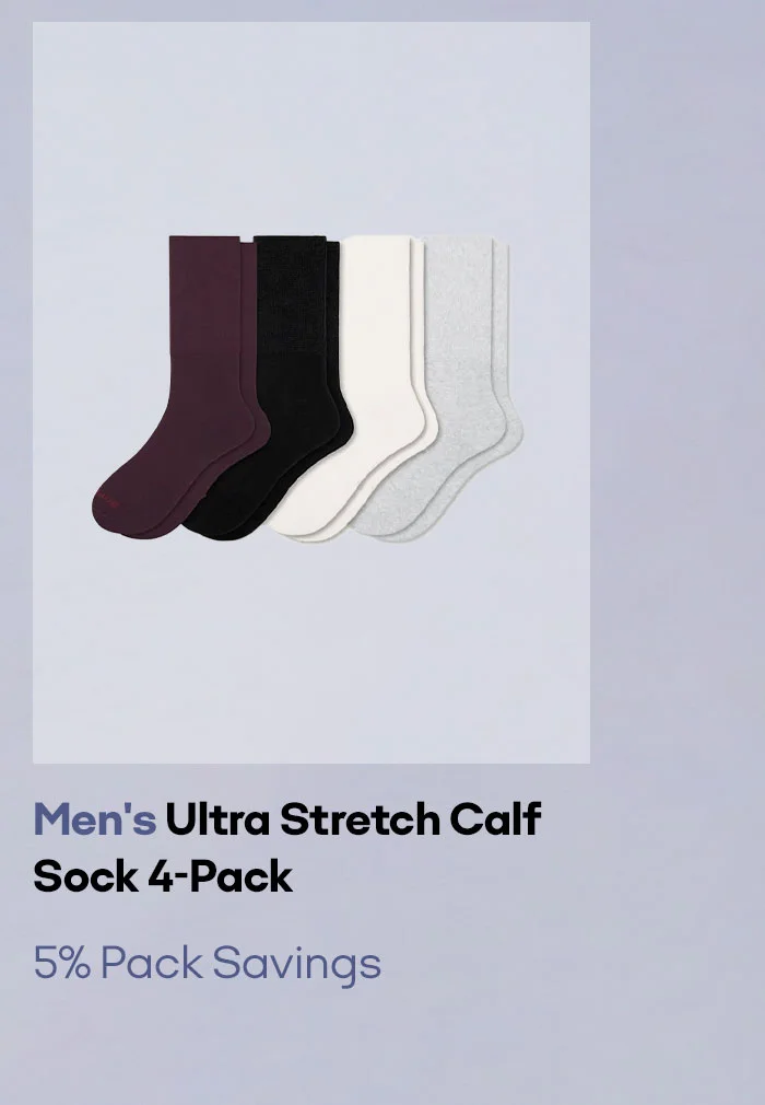 Men's Ultra Stretch Calf Sock 4-Pack 5% Pack Savings