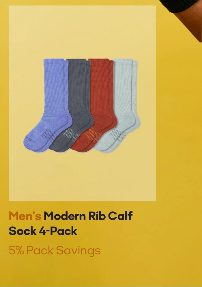 Men's Modern Rib Calf Sock 4-Pack 5% Pack Savings