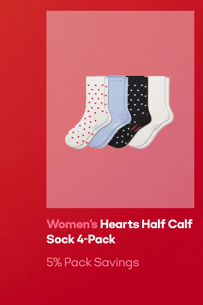 Women's Hearts Half Calf Sock 4-Pack 5% Pack Savings