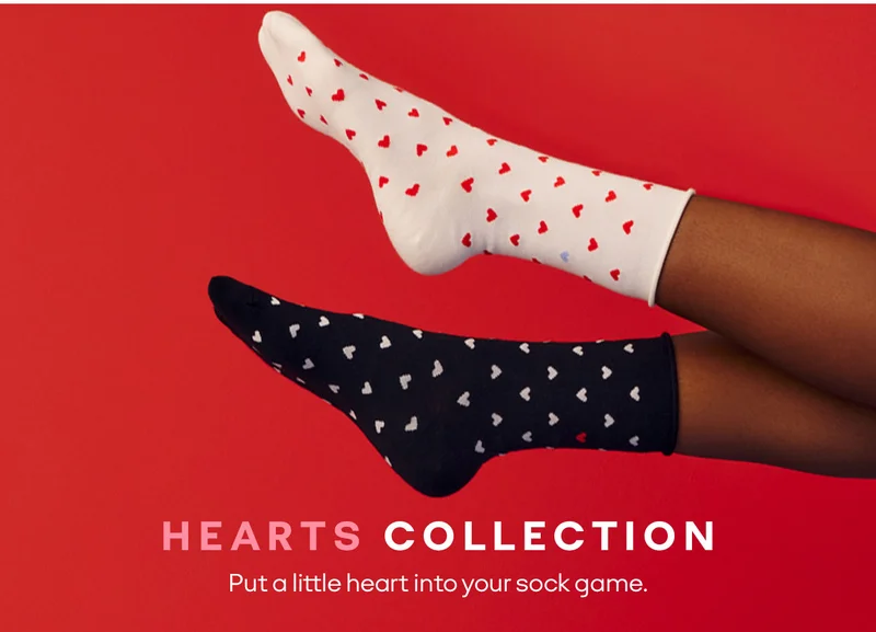 HEARTS COLLECTION. Put a little heart into your sock game.