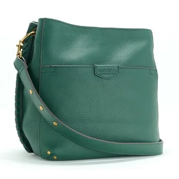 American Leather Co. Pebble Leather Triple Entry Luca Crossbody