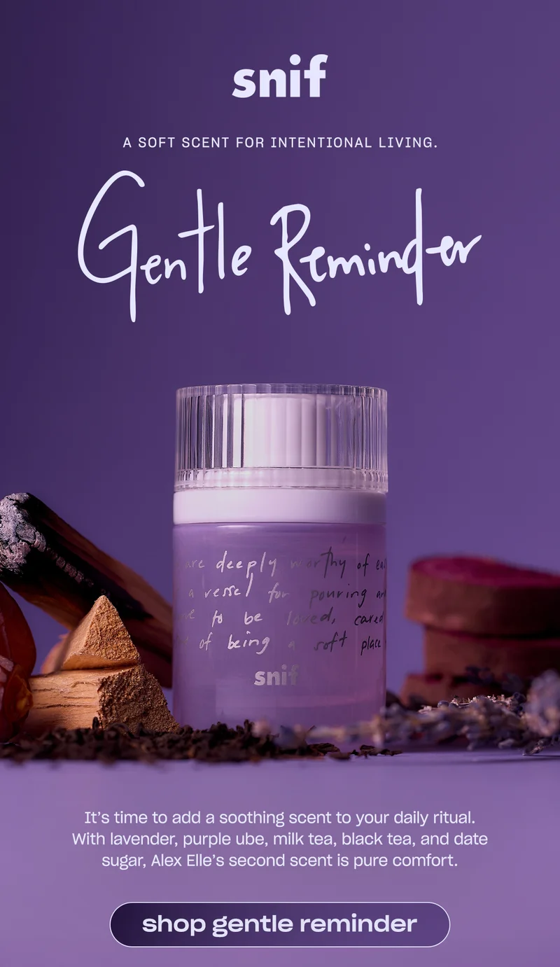 It’s time to add a soothing scent to your daily ritual. With lavender, purple ube, milk froth, and date sugar, Alex Elle’s second scent is pure comfort.