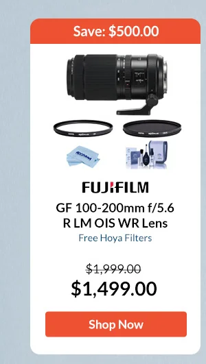 Fujifilm GF 100-200mm f/5.6 R LM OIS WR Lens   Free Hoya Filters
