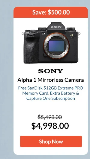 Sony Alpha 1 Mirrorless Camera   Free SanDisk 512GB Extreme PRO Memory Card, Extra Battery & Capture One Subscription